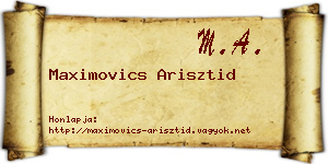 Maximovics Arisztid névjegykártya